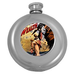 The War Of Wealth Round Hip Flask (5 Oz) by Valentinaart