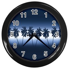 Tropical Sunset Wall Clocks (black) by Valentinaart