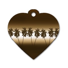 Tropical Sunset Dog Tag Heart (one Side) by Valentinaart