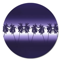 Tropical Sunset Magnet 5  (round) by Valentinaart