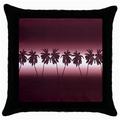 Tropical Sunset Throw Pillow Case (black) by Valentinaart
