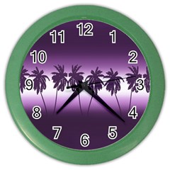 Tropical Sunset Color Wall Clocks by Valentinaart