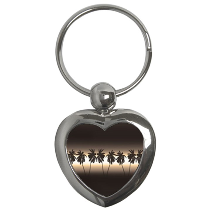 Tropical sunset Key Chains (Heart) 