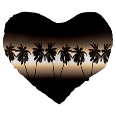 Tropical Sunset Large 19  Premium Heart Shape Cushions by Valentinaart