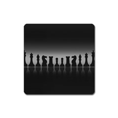 Chess Pieces Square Magnet by Valentinaart