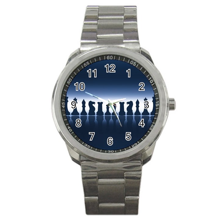 Chess Pieces Sport Metal Watch