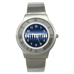 Chess Pieces Stainless Steel Watch by Valentinaart