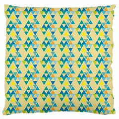 Colorful Triangle Pattern Large Flano Cushion Case (two Sides) by berwies