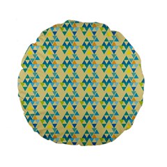 Colorful Triangle Pattern Standard 15  Premium Flano Round Cushions by berwies