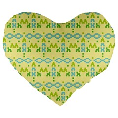 Simple Tribal Pattern Large 19  Premium Heart Shape Cushions by berwies