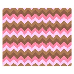 Shades Of Pink And Brown Retro Zigzag Chevron Pattern Double Sided Flano Blanket (small)  by Nexatart