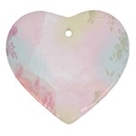 Watercolor Floral Heart Ornament (Two Sides) Front