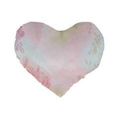 Watercolor Floral Standard 16  Premium Heart Shape Cushions by Nexatart