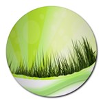 Green Background Wallpaper Texture Round Mousepads Front