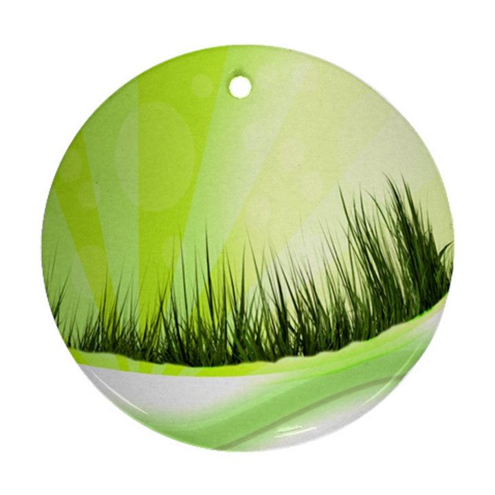 Green Background Wallpaper Texture Ornament (Round)