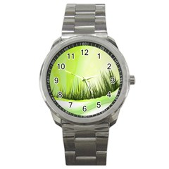 Green Background Wallpaper Texture Sport Metal Watch by Nexatart