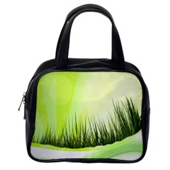 Green Background Wallpaper Texture Classic Handbags (one Side) by Nexatart