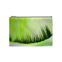 Green Background Wallpaper Texture Cosmetic Bag (medium) 