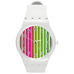 Vertical Blinds A Completely Seamless Tile Able Background Round Plastic Sport Watch (m) by Nexatart