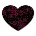 Pink Floral Pattern Background Heart Mousepads Front