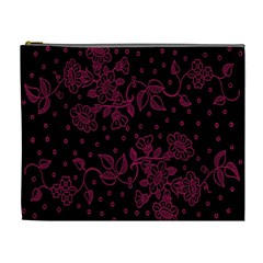 Pink Floral Pattern Background Cosmetic Bag (xl) by Nexatart