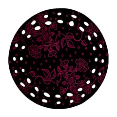 Pink Floral Pattern Background Round Filigree Ornament (two Sides) by Nexatart