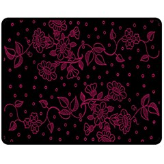 Pink Floral Pattern Background Double Sided Fleece Blanket (medium) 