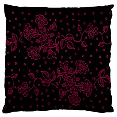 Pink Floral Pattern Background Large Flano Cushion Case (one Side) by Nexatart