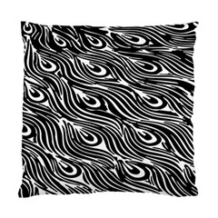 Digitally Created Peacock Feather Pattern In Black And White Standard Cushion Case (one Side) by Nexatart