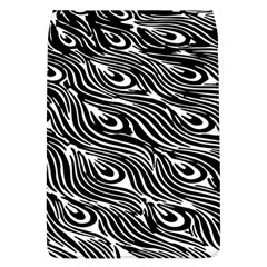 Digitally Created Peacock Feather Pattern In Black And White Flap Covers (l) 