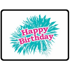 Happy Brithday Typographic Design Fleece Blanket (large)  by dflcprints