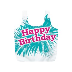 Happy Brithday Typographic Design Full Print Recycle Bags (s)  by dflcprints