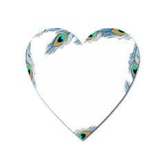 Beautiful Frame Made Up Of Blue Peacock Feathers Heart Magnet by Nexatart