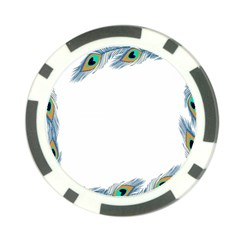 Beautiful Frame Made Up Of Blue Peacock Feathers Poker Chip Card Guard (10 Pack) by Nexatart