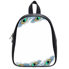 Beautiful Frame Made Up Of Blue Peacock Feathers School Bags (small)  by Nexatart