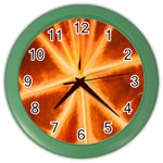 Red Leaf Macro Detail Color Wall Clocks Front