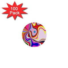 Colourful Abstract Background Design 1  Mini Buttons (100 Pack) 