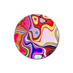 Colourful Abstract Background Design Rubber Round Coaster (4 Pack)  by Nexatart