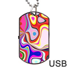 Colourful Abstract Background Design Dog Tag Usb Flash (one Side) by Nexatart