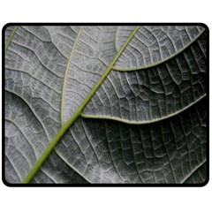 Leaf Detail Macro Of A Leaf Double Sided Fleece Blanket (medium) 