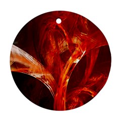 Red Abstract Pattern Texture Round Ornament (two Sides)