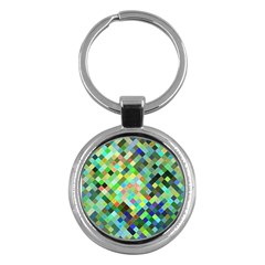 Pixel Pattern A Completely Seamless Background Design Key Chains (round)  by Nexatart