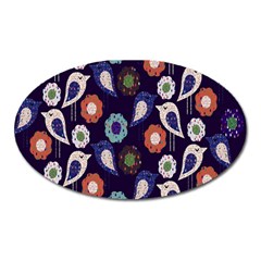 Cute Birds Seamless Pattern Oval Magnet