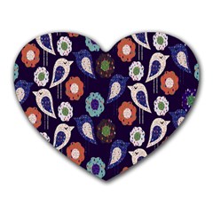 Cute Birds Seamless Pattern Heart Mousepads by Nexatart