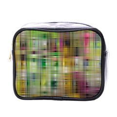 Woven Colorful Abstract Background Of A Tight Weave Pattern Mini Toiletries Bags by Nexatart