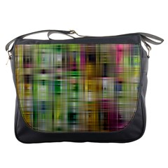 Woven Colorful Abstract Background Of A Tight Weave Pattern Messenger Bags by Nexatart