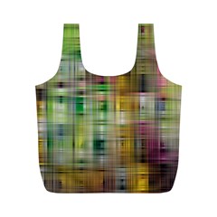 Woven Colorful Abstract Background Of A Tight Weave Pattern Full Print Recycle Bags (m)  by Nexatart