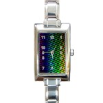 Digitally Created Halftone Dots Abstract Rectangle Italian Charm Watch Front