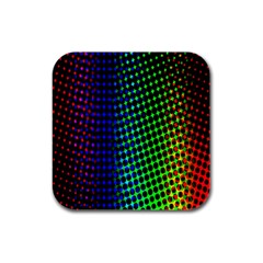 Digitally Created Halftone Dots Abstract Rubber Square Coaster (4 Pack)  by Nexatart