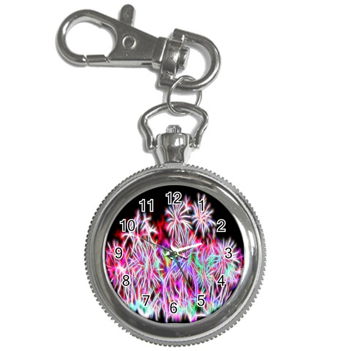 Fractal Fireworks Display Pattern Key Chain Watches